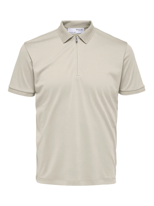 Selected Fave Zip Polo Oatmeal