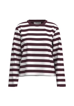 Selected Essential Striped Boxy Tee FIgh/Bright white