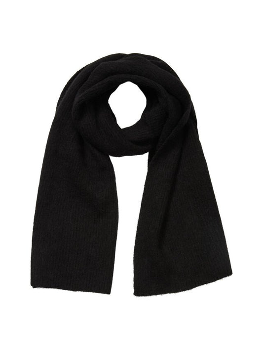 Selected Lulu Wool Knit Scarf Black