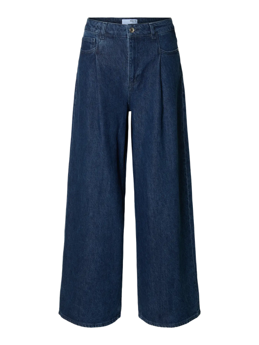 Selected Extra Wide Selma-Noah Jeans Dark Blue