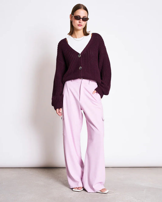 Jan NJune Chunky Cardigan Lena Cherry Lacquer