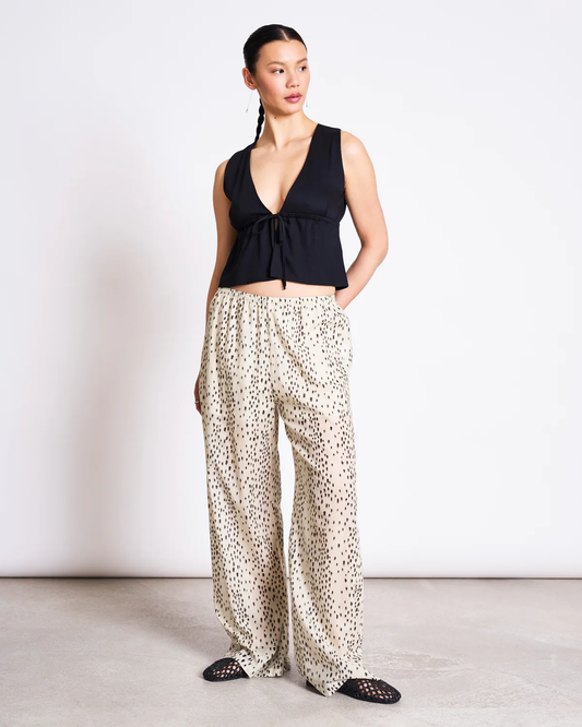 Wide Cotton Pants Origan